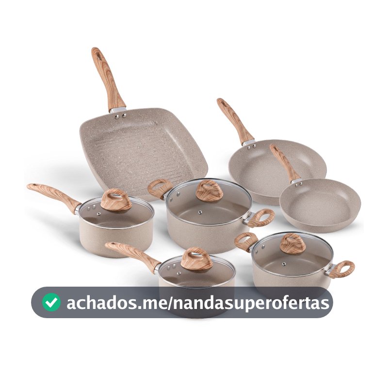 Jogo de Panelas 7 peças Smart Plus Areia indução Brinox