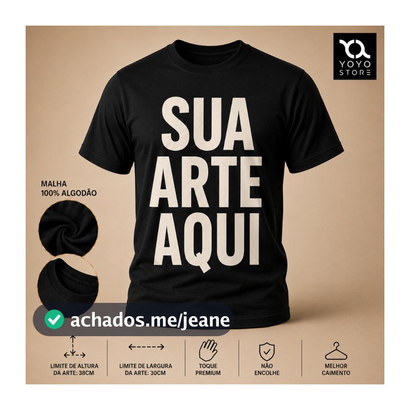 Camiseta Unissex Crie Sua Arte Personalizada, 1 Estampa Adulto 100% Algodão Size LEIA A DESCRIÇÃO Envio Imediato
