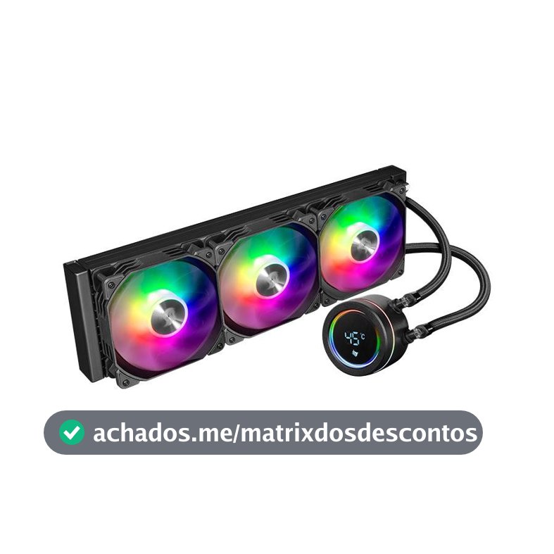 Water Cooler Pichau Aqua 360X, ARGB, 360mm, Preto, PCH-AQA360X-BK01