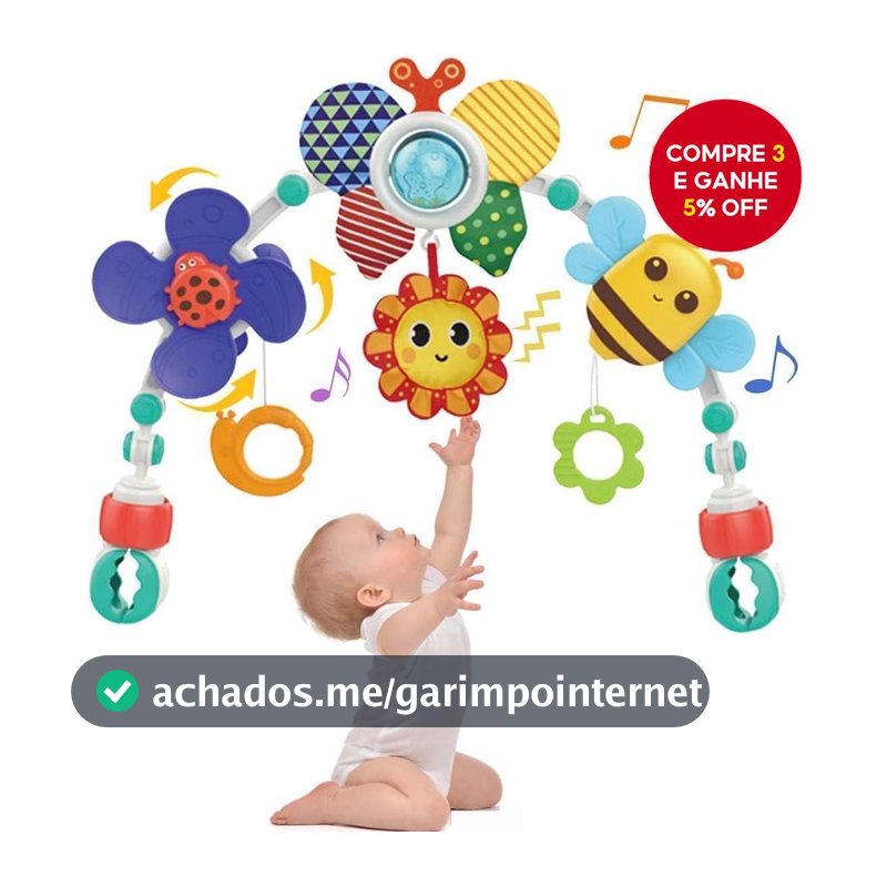 Brinquedo De Arco De Carrinho De Bebê Com Sino Pendurado Para Berço Assento De Carro Atividade Sensorial Viagem Natal
