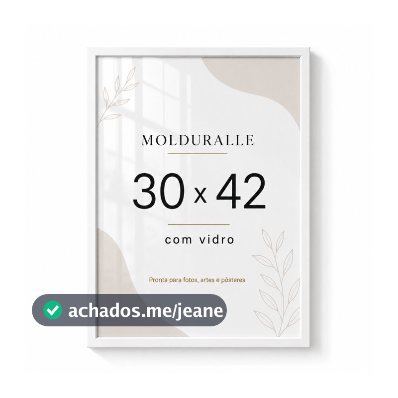 Moldura A3 30x42 Madeira Premium C/ Vidro Para Certificado Diploma Fotos Poster MOLDURALLE