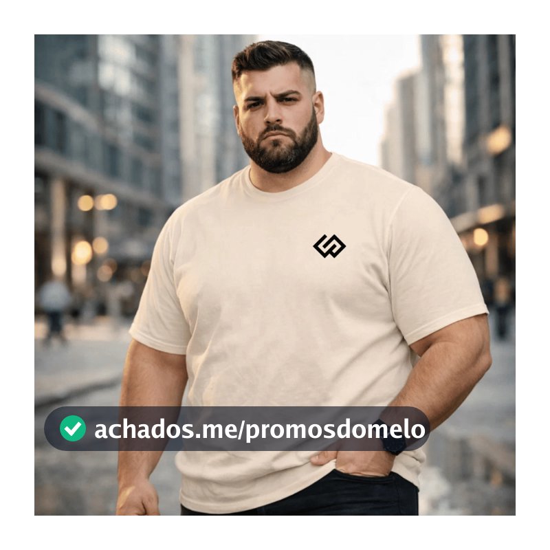 Camiseta Masculina Plus Sise Estampada Monograma Blusa Premium 100% Algodao