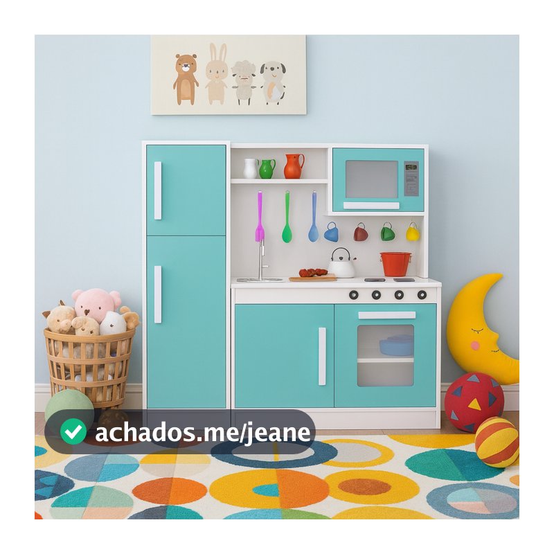 Cozinha Para Criança Infantil Com Microondas Forno e Geladeira