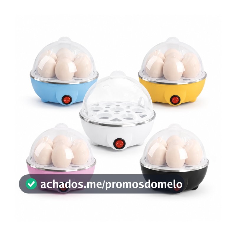 Cozedor De Ovos Elétrico 110V Para 7 Ovos Com Desligamento Automático Tampa Transparente Cozinha Saudável e Praticidade