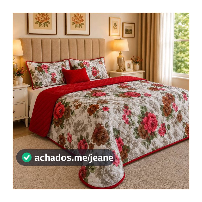 Cobre Leito Queen 2,40x2,20 Floral Casal Matelado Ultrassônico Colcha Cama Toque Macio Premium