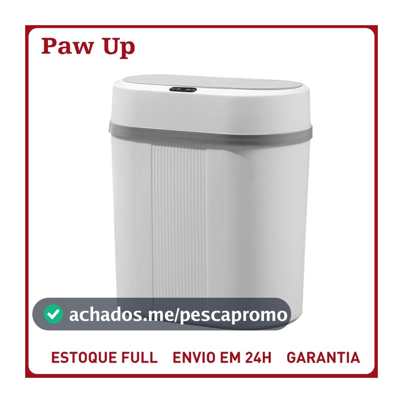 Lixeira Automática Knock 12L – Sem Toque, Sensor Infravermelho e Tampa para Cozinha, Banheiro, Escritório e Quarto