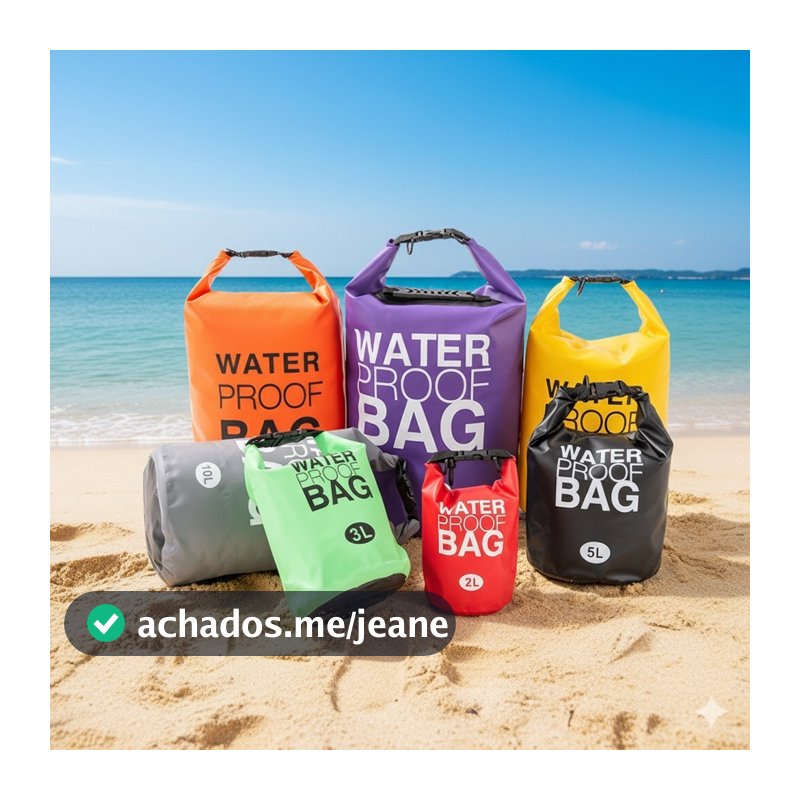 Bolsa Seca Impermeável 2/5/10/15/20/30L para Praia Piscina Caiaque Rafting Moto
