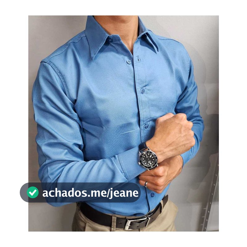 Camisa Social Manga Longa Slim Fit De Algodão e Linho  Premium Congresso Assembleia Reunião