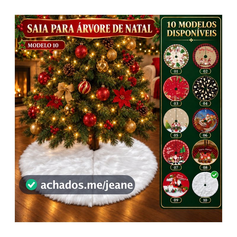 Saia Tapete Base Árvore De Natal Decoração Papai Noel Enfeite Natalino Luxo LuvinCo