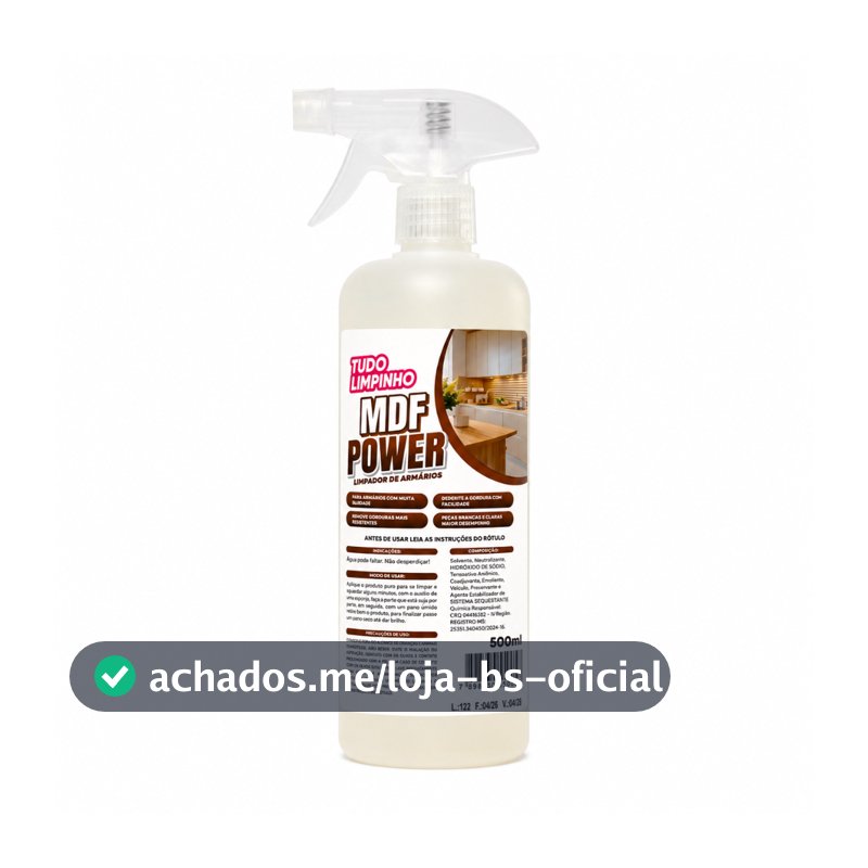 MDF POWER LIMPADOR DE ARMÁRIOS 500ML C/ VÁLVULA TUDO LIMPINHO