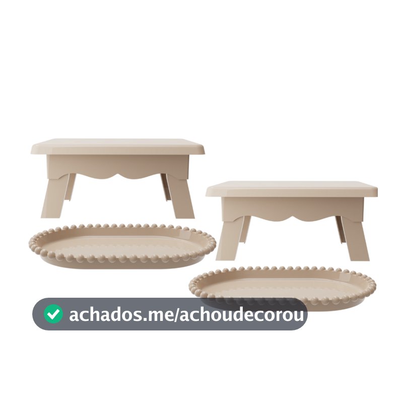 Kit Festivo 4 Peças Decorativas Bandejas Mesas Elevadas Doces