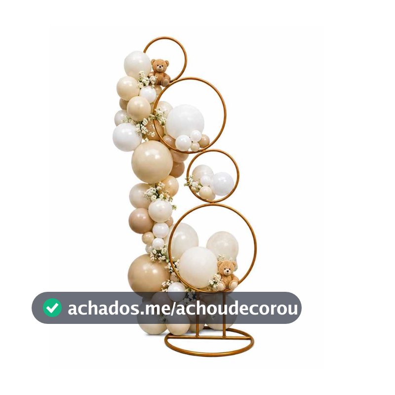 Arco Painel Suporte Para Balão 4 Argolas Decoração Festa Desmontável