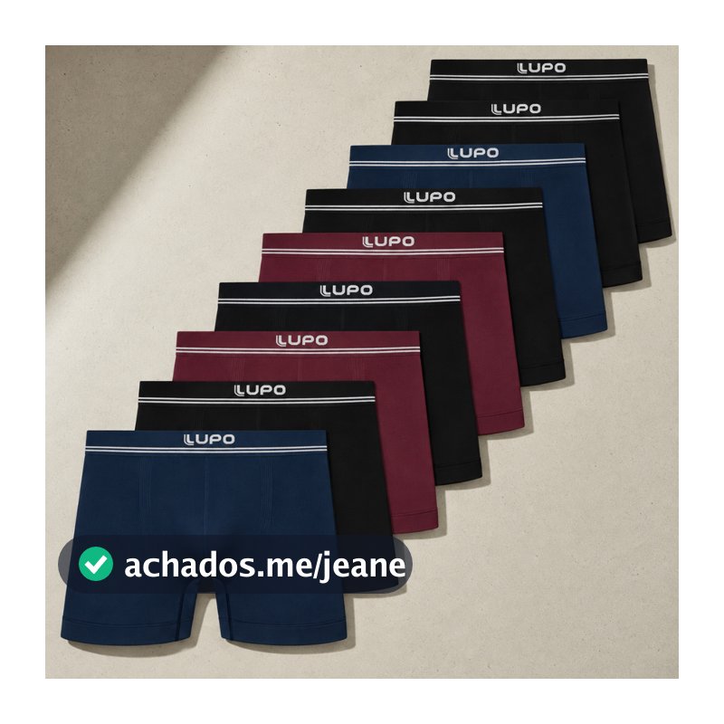 Kit 10 Cuecas Boxer Lupo Masculina Microfibra Poliamida Sem Costura Confortável Original Adulto