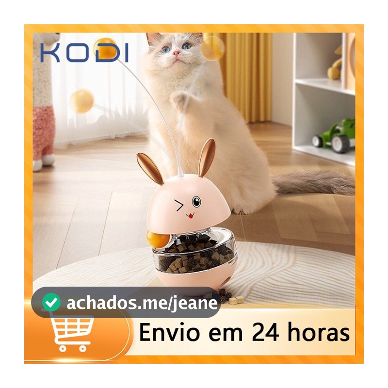 Comedouro Brinquedo Interativo Para Pets Porta Petisco Ração Dispenser Reduz Estresse -Z5