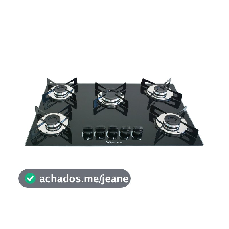 Fogão Cooktop Premium Gás 5 Bocas Ultra Chama 127v/220v Preto