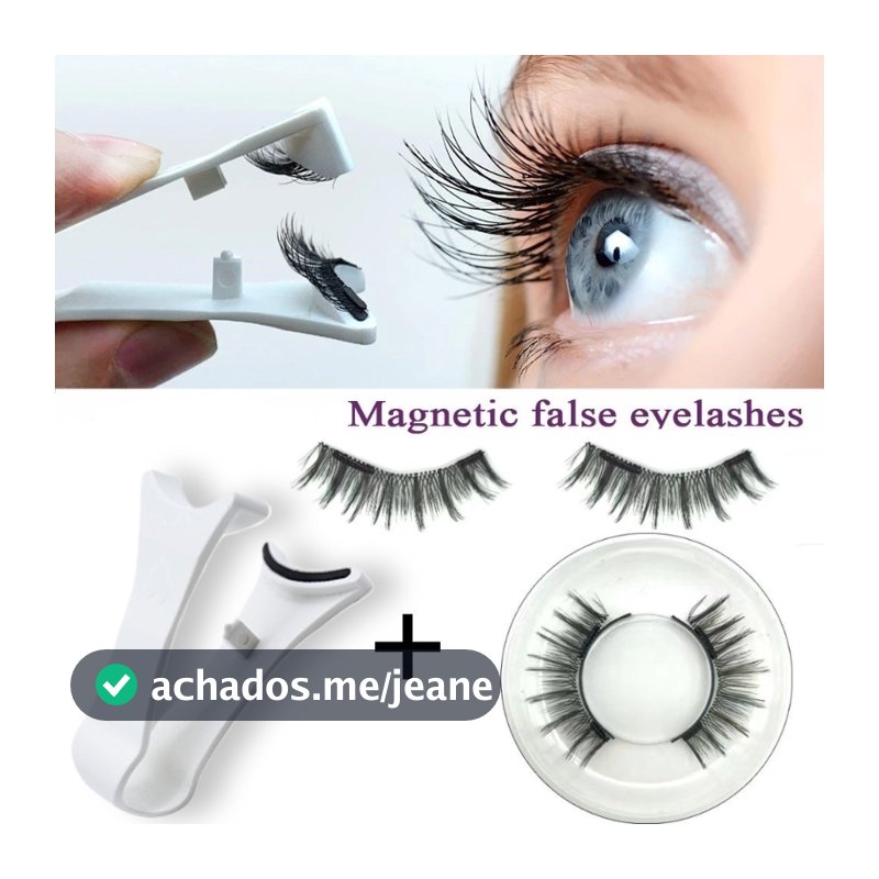Conjunto De Pinças Reutilizáveis 3D Para Alongamento E Espessamento De Cílios Magnéticos Com Acabamento Natural Clipes