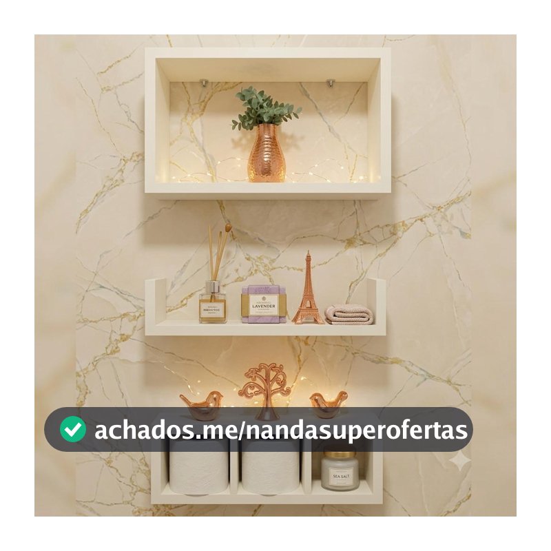 Prateleiras para Banheiro Organizador kit 3 Branco 100% Mdf