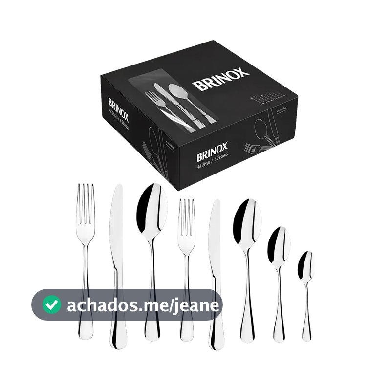 Faqueiro New Gourmet 48 Peças Aço Inox Polido Brinox