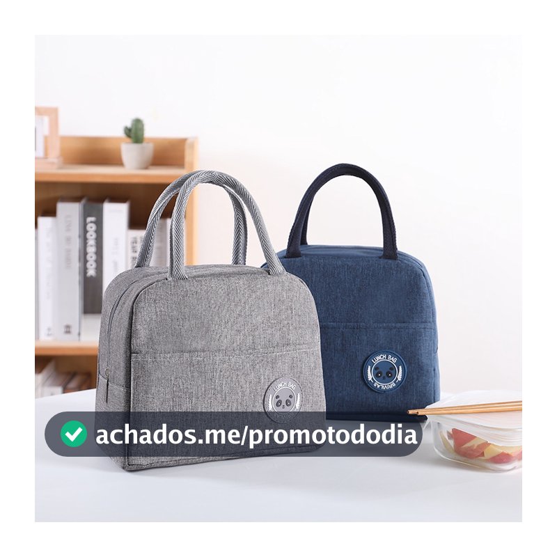 KIT  Bolsa Térmica Feminina Masculina Porta Marmita Lanche Bebida