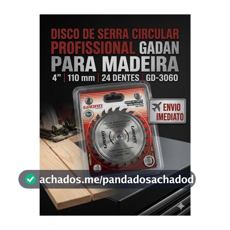 Disco de Serra Circular 4"  para Madeira – 110mm Furo 20mm 24 dentes – Profissional