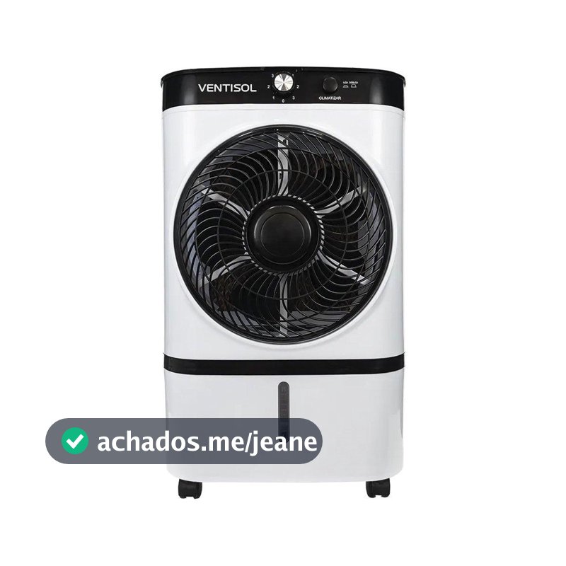 Climatizador de Ar Ventisol CLI09-02 9 Litros - 3 Velocidades, Filtro Colmeia, Branco/Preto