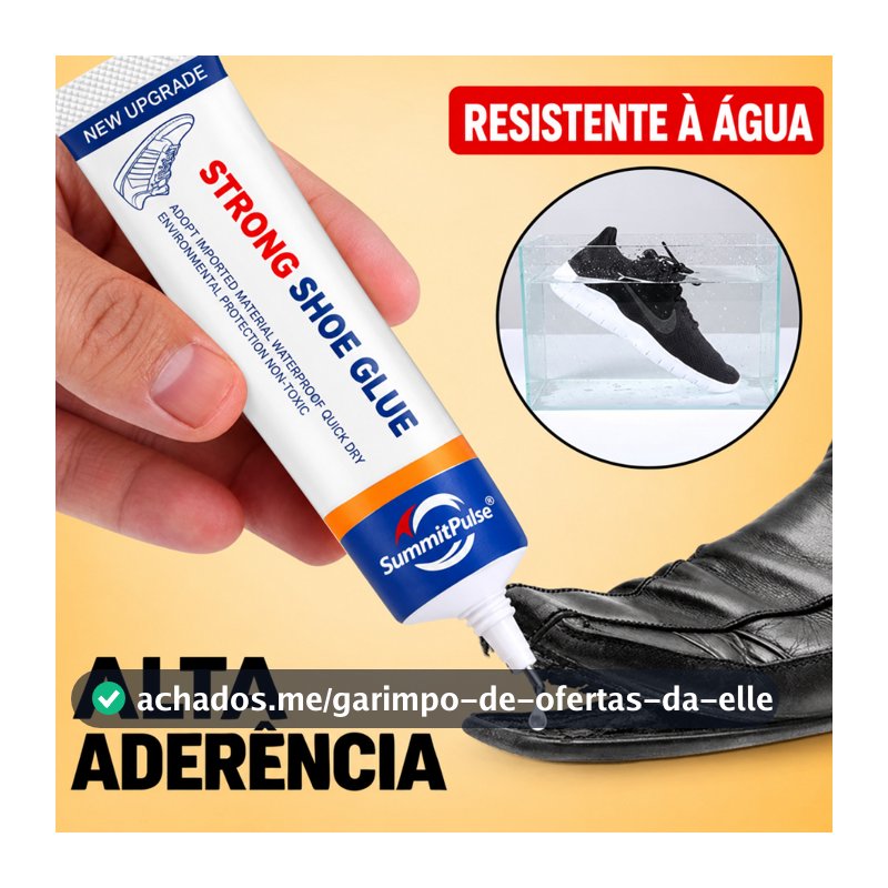 Cola para Sapato e Tênis 60ML Adesivo Forte Flexível Impermeável para Reparo de Sola, Couro, Borracha e PVC 60ML
