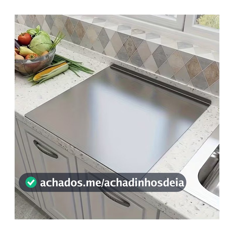 Tábua de Corte Aço Inox 304 Premium Antibacteriana Durável Cozinha Profissional