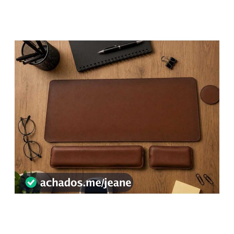 Kit Escritorio MOUSEPAD COURO ECOLÓGICO 70/30(4 PEÇAS)
