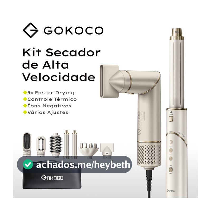 GOKOCO Escova Secadora 7 Em 1 GD032 Conjunto De Secador De Cabelo Multifuncional De Alta Velocidade  Para Alisar Enrolar