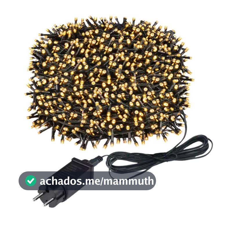 Cordão Led Com Strobo 500 Leds 50Metros Prova D'água Natal Luzes Pisca Pisca amarelo Branco Quente