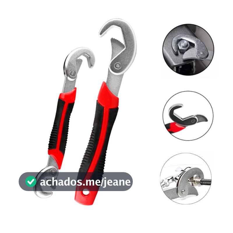 Kit 2 Chaves Inglesa Chave De Boca Tubo Mestra Universal 9 A 32mm Multifuncional Ajustável