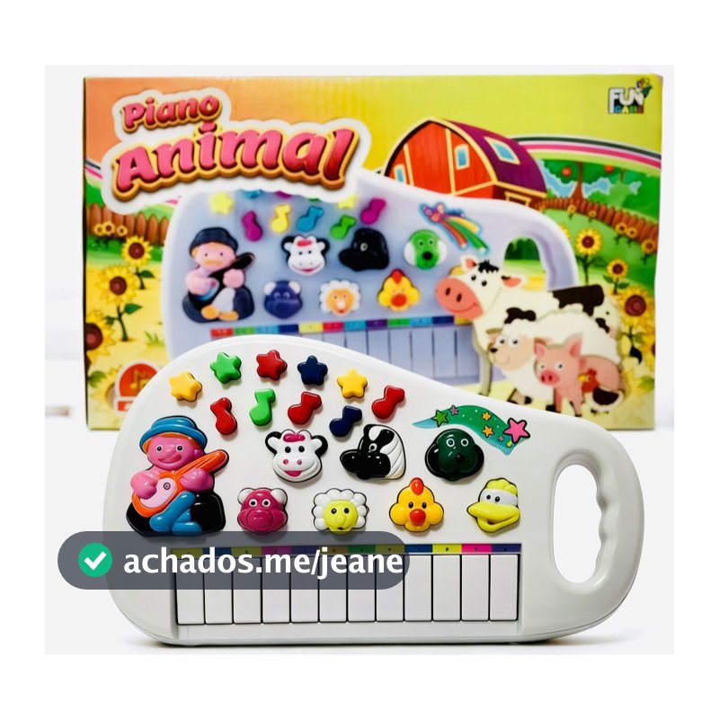Brinquedo Piano Infantil Educativo com Sons de Animais, Teclado Colorido para Bebês e Crianças