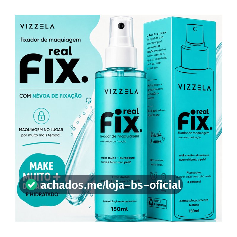 Fixador de Maquiagem Real Fix Vizzela 150ml Fixador Vizzela Bruma Fixadora de Maquiagem Fix Vizzela