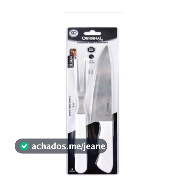 KIT C/ 2 PÇS P/ CHURRASCO - FACA 7" + GARFO 5"