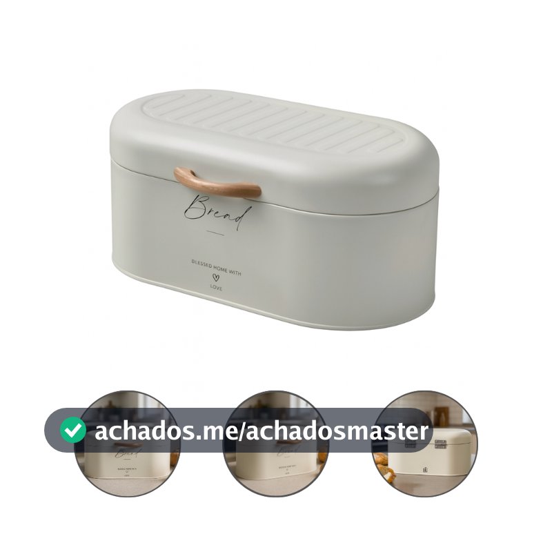Porta Pão Grande Metal Organizador De Pão Bolo Com Tampa Moderno Linha Lumi Larumi