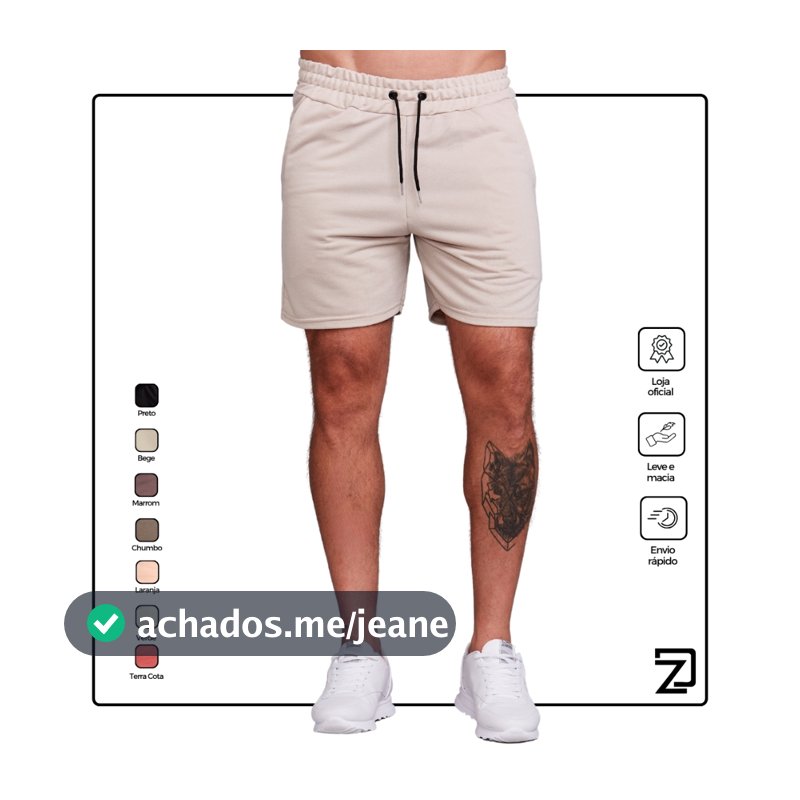 Bermuda Short Masculina Moletinho Casual Adulto