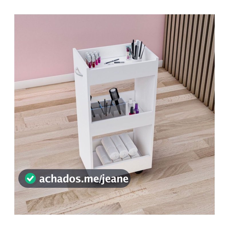 Carrinho Auxiliar Multiuso Salão De Beleza Lash Cilios Estética Manicure Pedicure Unha Gel