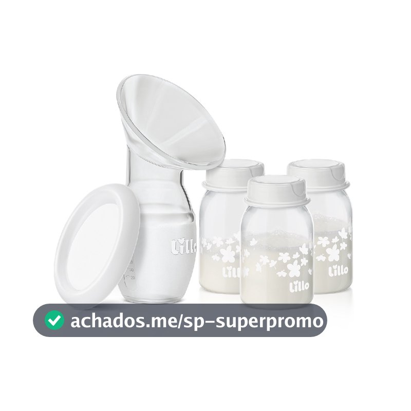 Bomba Coletora de Leite Materno com 3 frascos 120ml - Lillo
