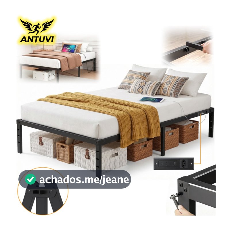 Cama De Casal Com Tomada,usb+type-c,350kg