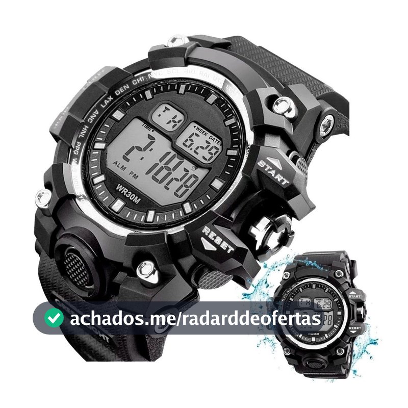 Relógio eletrônico à prova d'água para presente esportivo casual de negócios masculino