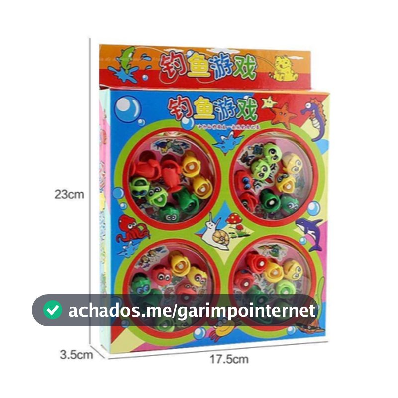 Brinquedo/Jogo Infantil Pega Peixe Pescaria Maluca 32 Peixes E 4 Varas Cores Sortidas