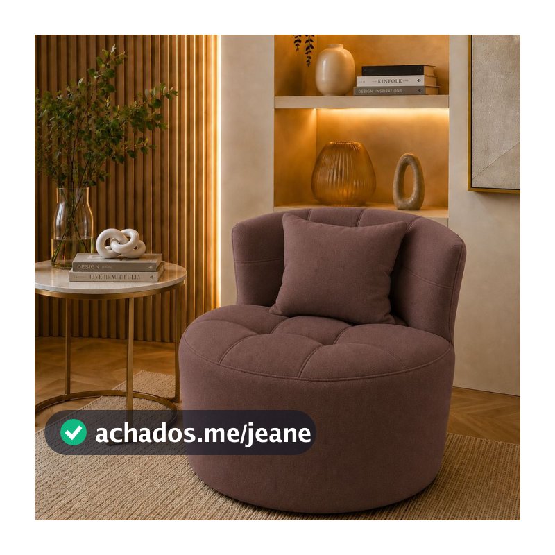 POLTRONA CADEIRA AURORA Peça de Destaque para Sala SUEDE MARROM