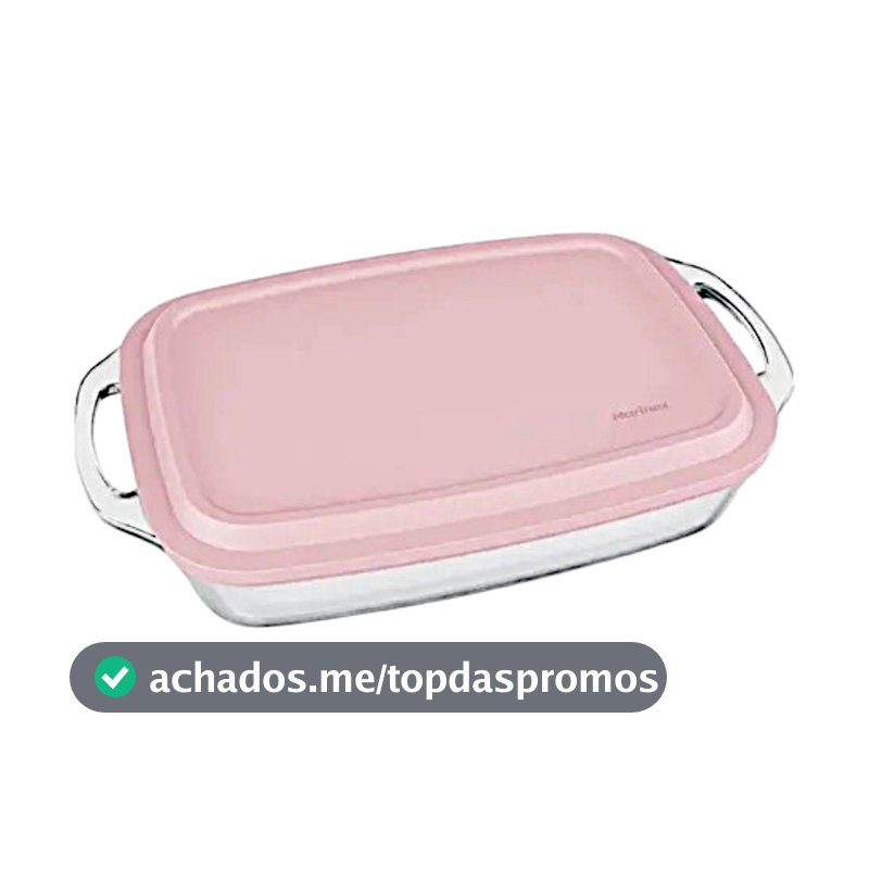 Assadeira Travessa de vidro com tampa Lasanheira Marinex 3.5 litro Retangular