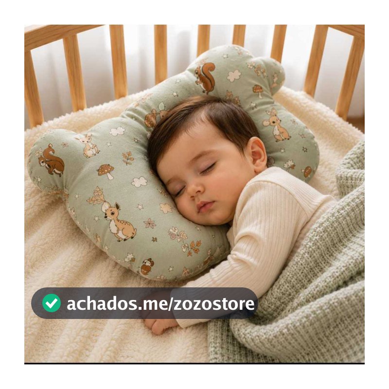 Travesseiro Anatômico Premium para Bebê | Ergonômico, Respirável e Confortável | Apoio para Cabeça e Sono Seguro
