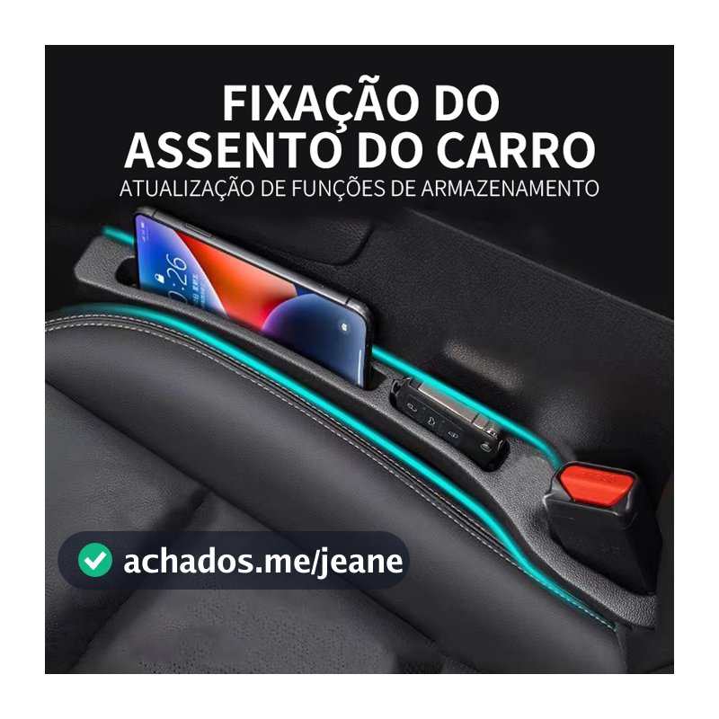 Par de Gap Filler para Assento de Carro Universal com Armazenamento à Prova de Vazamento