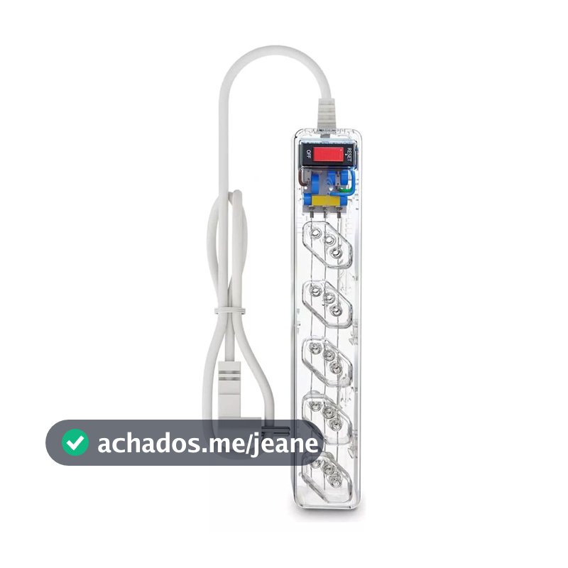 FILTRO DE LINHA + DPS ICLAMPER 5 TOMADAS LCF TRANSPARENTE