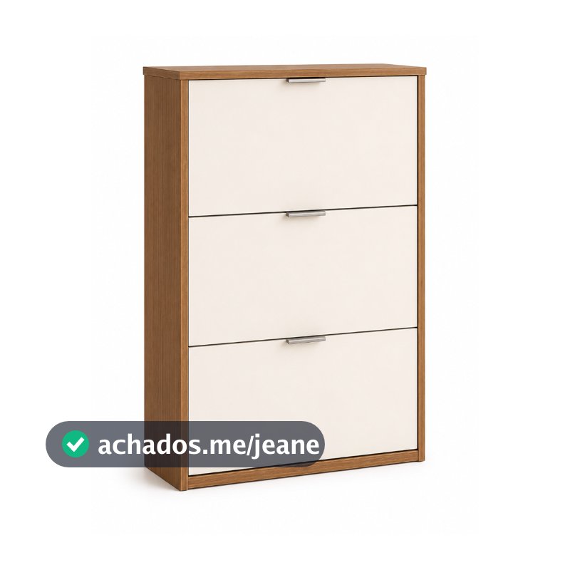Sapateira 3 Portas Basculantes Organizador de Calçados Quarto Hall Entrada Sala até 18 Pares