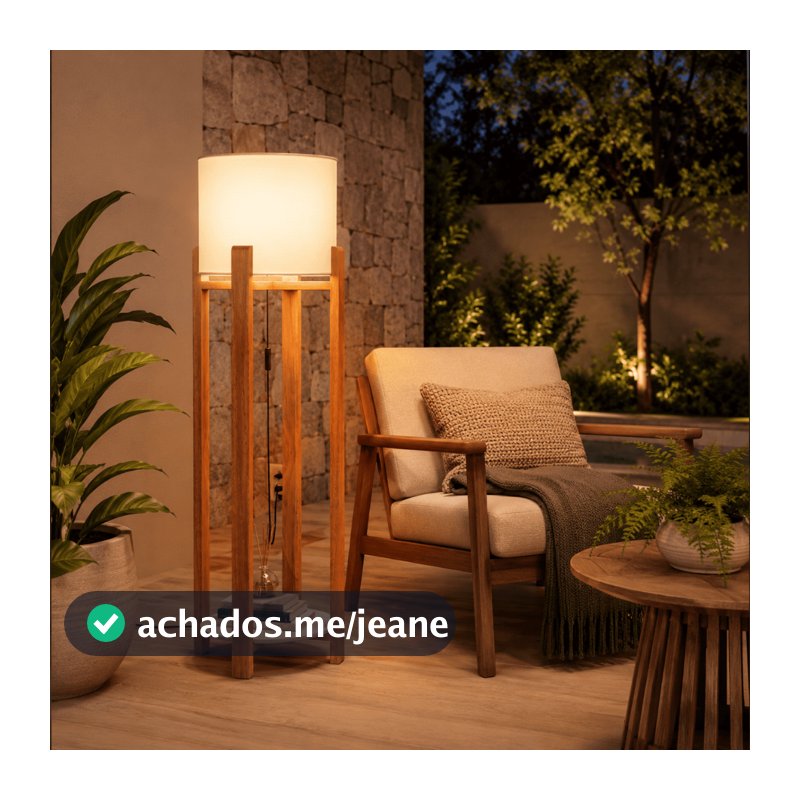 Luminária de Chão 148cm Moderna com Pés de Madeira Abajur de Piso para Sala Quarto Escritório Canto de Leitura