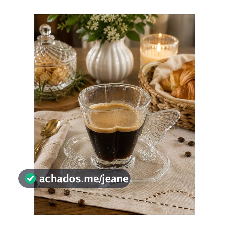 Conjunto 4 Xícaras de Café Wolff Boeboleta com Pires – 80 ml | 8 Peças
