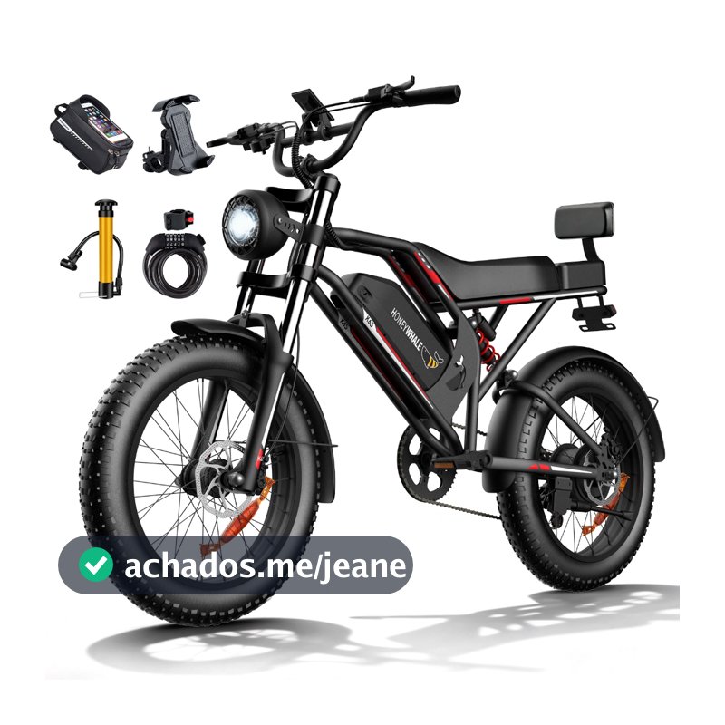 Bicicleta Elétrica Honeywhale K6S de 1000W com Aro 20, 15.6Ah e Freios Hidráulicos